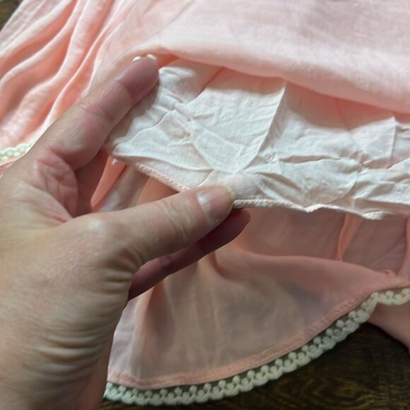 Girl August Pink Satin and Cream Velvet Babydoll Dress, size 8 - Picture 4 of 11